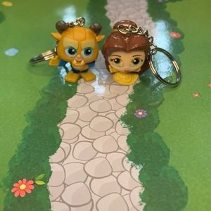Disney Doorables Belle and Beast keychain